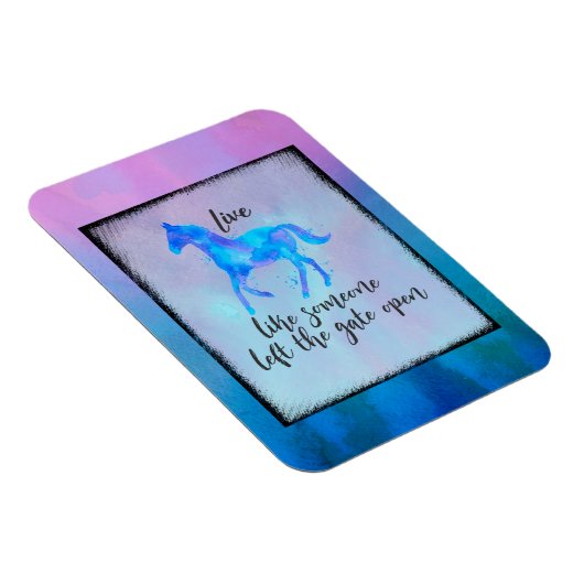 Inspirerend Citaat met een Paard die vrij loopt Magneet (Rechterzijde)