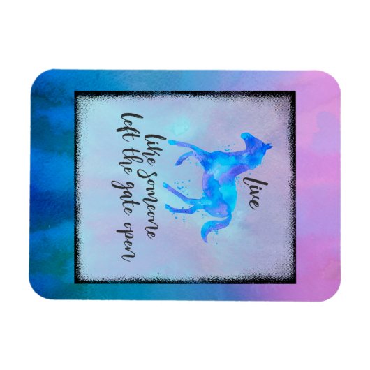 Inspirerend Citaat met een Paard die vrij loopt Magneet (Horizontaal)