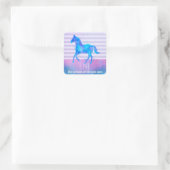 Inspirerend Citaat met een Paard die Wilde loopt Vierkante Sticker (Tas)