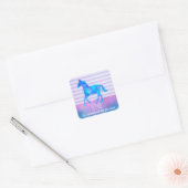 Inspirerend Citaat met een Paard die Wilde loopt Vierkante Sticker (Envelop)