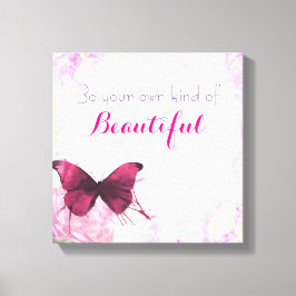 Inspirerend citaat met een Waterverf vlinder Canvas Afdruk