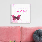 Inspirerend citaat met een Waterverf vlinder Canvas Afdruk (Insitu (Woonkamer))