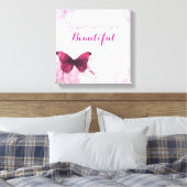 Inspirerend citaat met een Waterverf vlinder Canvas Afdruk (Insitu (Slaapkamer))