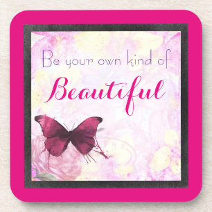 Inspirerend citaat met een Waterverf vlinder Drankjes Onderzetter