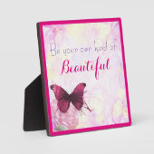 Inspirerend citaat met een Waterverf vlinder Fotoplaat (Voorkant)