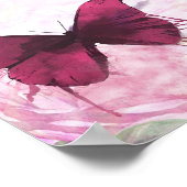 Inspirerend citaat met een Waterverf vlinder Poster (Hoek)