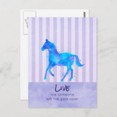 Inspirerend Citaat met een Wilde Lopende Paard Briefkaart (Voorkant / Achterkant)