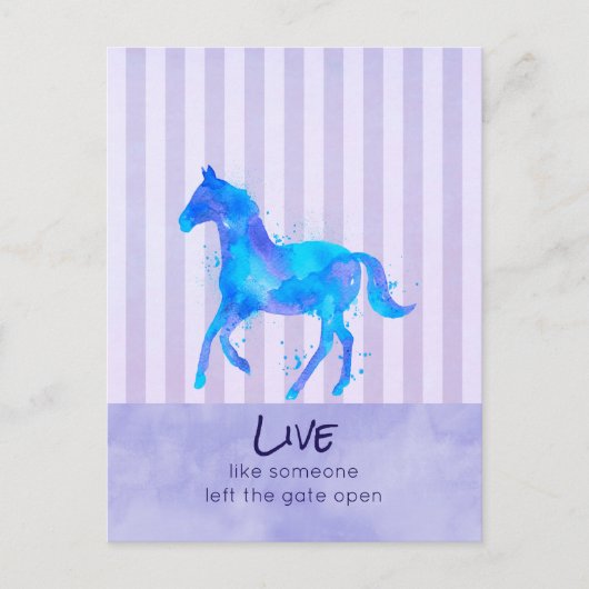 Inspirerend Citaat met een Wilde Lopende Paard Briefkaart (Voorkant)