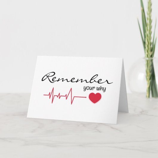 Inspirerend citaat met rode hartslag kaart (Voorkant)