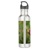 Inspirerend citaat met rode rozenbloesem afbeeldin waterfles  (Achterkant)