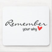 Inspirerend citaat met rood hart muismat (Voorkant)