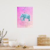 Inspirerend citaat met veren en olifant poster (Keuken)