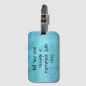 Inspirerend Citaat Motivatie Blauwe Waterverf Bagagelabel (Voorkant (verticaal))