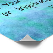 Inspirerend Citaat Motivatie Blauwe Waterverf Poster (Hoek)
