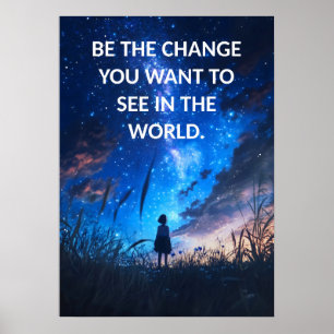 Inspirerend citaat Motivatie Nederig Poster