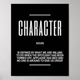 Inspirerend citaat op karakter poster