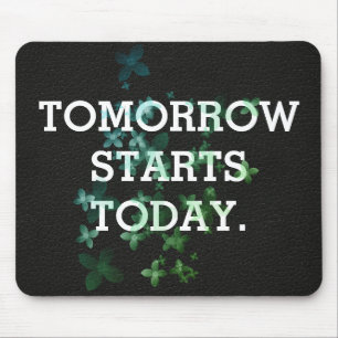 Inspirerend citaat op lederen textuur muismat