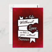 Inspirerend citaat op Liefde op een Rode Achtergro Briefkaart (Voorkant / Achterkant)