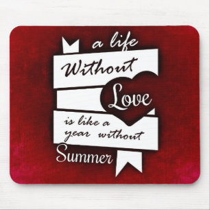Inspirerend citaat op Liefde op een Rode Achtergro Muismat