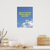 Inspirerend citaat op Sky Cloud Hot Air-ballon Poster (Keuken)