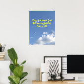 Inspirerend citaat op Sky Cloud Hot Air-ballon Poster (Thuiskantoor)