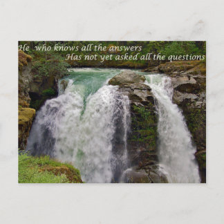 Inspirerend citaat op waterval briefkaart