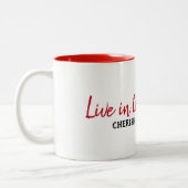 Inspirerend citaat op wit tweekleurige koffiemok (Links)