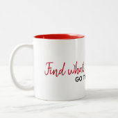 Inspirerend citaat op wit tweekleurige koffiemok (Links)