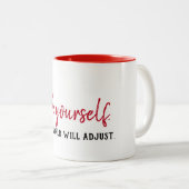 Inspirerend citaat op wit tweekleurige koffiemok (Voorkant rechts)