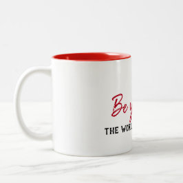 Inspirerend citaat op wit tweekleurige koffiemok