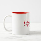 Inspirerend citaat op wit tweekleurige koffiemok (Links)