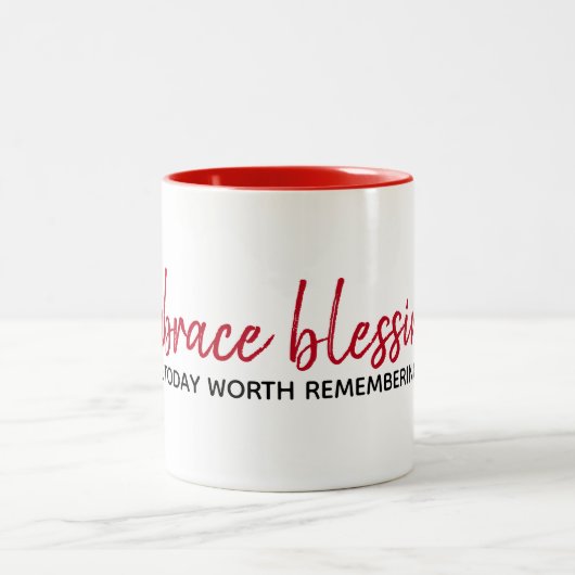 Inspirerend citaat op witte tweetone koffie Mok (Center)