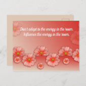 Inspirerend Citaat op Zachte Perzik & Roze Bloemen Briefkaart (Voorkant / Achterkant)