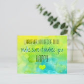 Inspirerend citaat over Geluk Briefkaart (Staand voorkant)