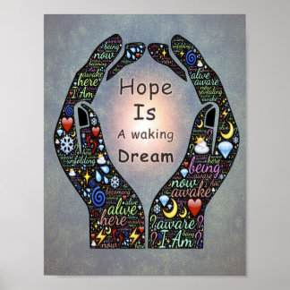 Inspirerend citaat over hoop en dromen poster