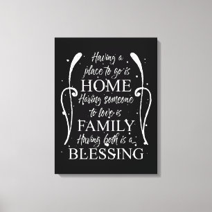 Inspirerend citaat over Huis - Familie - Afzegelin Canvas Afdruk