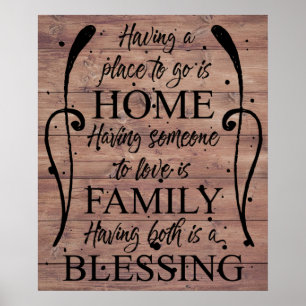 Inspirerend citaat over Huis - Familie - Afzegelin Poster