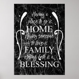 Inspirerend citaat over Huis - Familie - Afzegelin Poster