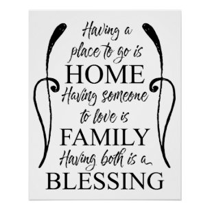 Inspirerend citaat over Huis - Familie - Afzegelin Poster