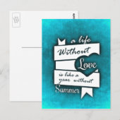 Inspirerend citaat over liefde op Turquoise Briefkaart (Voorkant / Achterkant)