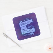 Inspirerend citaat over liefde voor Paarse Waterve Vierkante Sticker (Envelop)