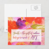 Inspirerend citaat over ouder worden met Abstracte Briefkaart (Voorkant / Achterkant)