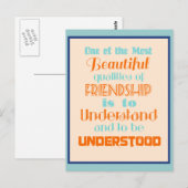 Inspirerend citaat over vriendschap briefkaart (Voorkant / Achterkant)