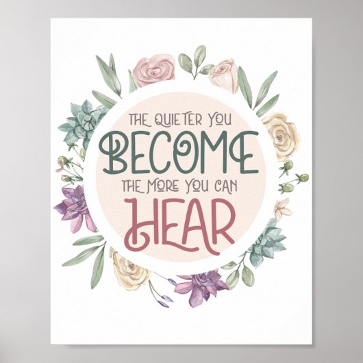 Inspirerend Citaat Pastel Floral Wreator Poster (Voorkant)