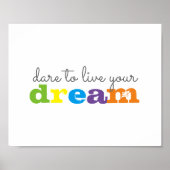 inspirerend citaat poster durft muurkunst te drome (Voorkant)