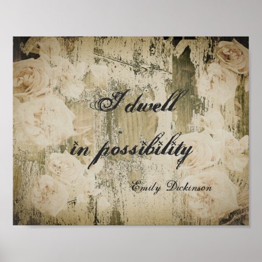 inspirerend citaat poster rustige shabby chic (Voorkant)