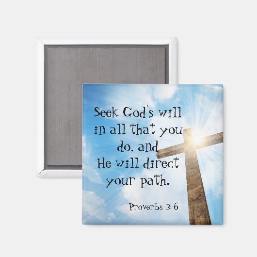 Inspirerend Citaat Proverbs Gods Will Magneet (Voorkant / Achterkant)