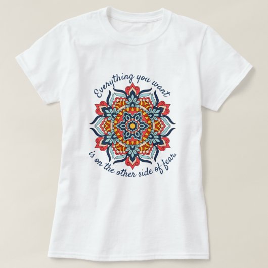 Inspirerend Citaat Red Blue Mandala Dream Catcher T-shirt (Design voorkant)