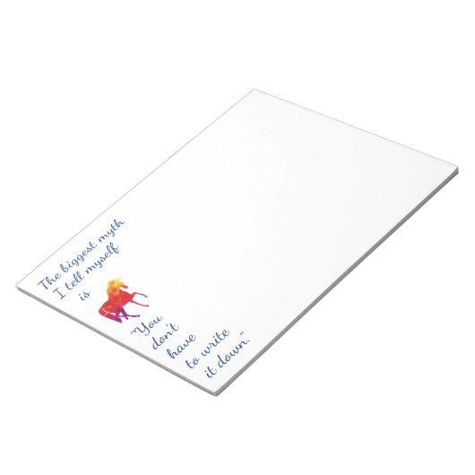 Inspirerend citaat regenboog gekleurd Unicorn Notitieblok (Schuin)