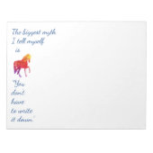 Inspirerend citaat regenboog gekleurd Unicorn Notitieblok (Voorkant)